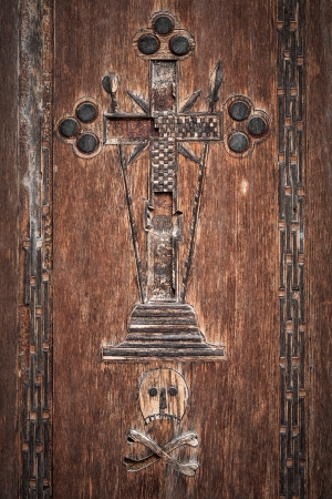 Detail from ancient Serbian orthodox Holy Monastery Hilandarの写真素材