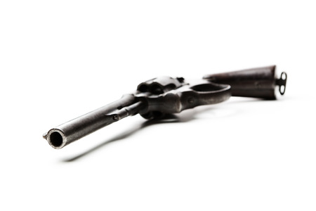 Revolver gun on white backgroundの写真素材