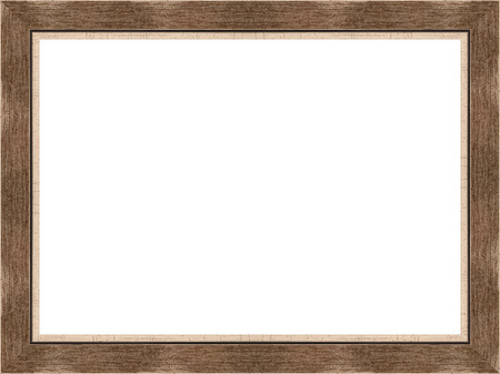 Wooden frame isolated on white backgroundの写真素材