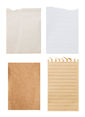 Set vintage different notes sheet -Clipping path includedの写真素材