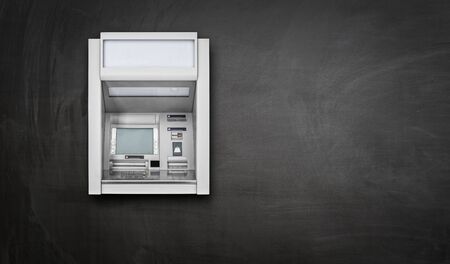 Atm Machine on blackboard background