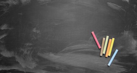 School board with colour chalkの写真素材