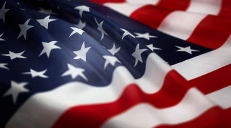 Crumpled of United states of America flagの写真素材