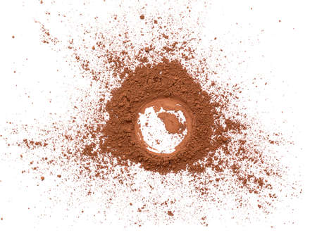 Cocoa powder on white backgroundの写真素材