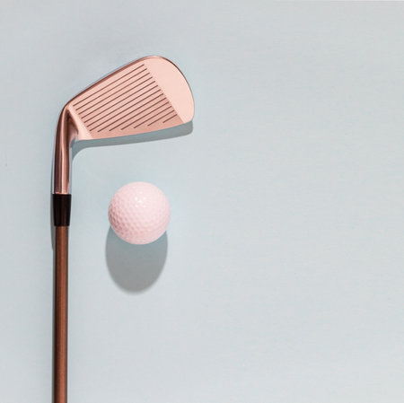 Golf club and golf ball, Space for text