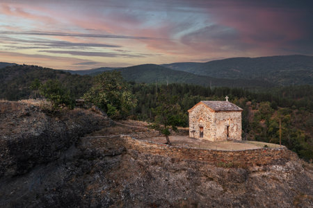 Church of the Most Holy Mother of God from the 14th century, The Devil's Stoneの写真素材