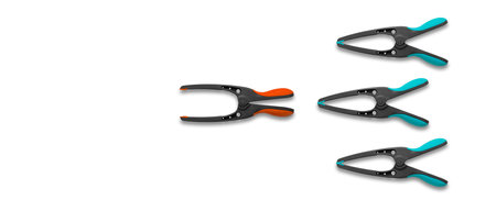 Red plastic clamp leader concept, Leadership and Business competition conceptsの写真素材