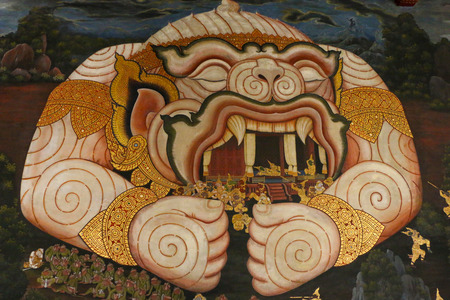 Hanuman of Wat pha keaw (Temple)の写真素材