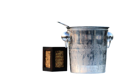 Champagne bucket on the white backgroundの写真素材