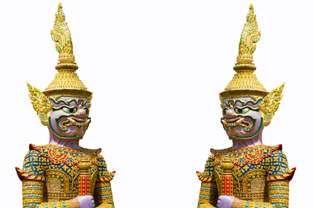 Giant of thai temple,giant on the white background,Giant headの写真素材