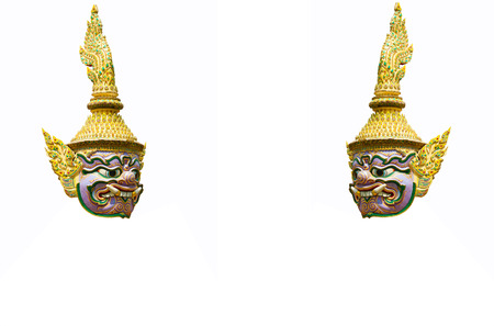 Giant of thai temple,giant on the white background,Giant headの写真素材