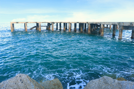 Harbor boat on the sea with afternoon sunlightの写真素材