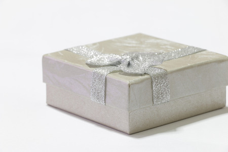 Gift box on the white  backgroundの写真素材