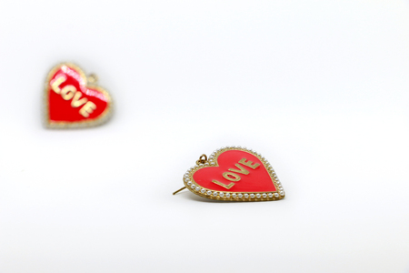 Red heart on the white background. heart Valentine ,の写真素材