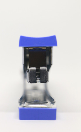 Stapler on the white background. Miscellaneous of office equipment. Paper clip,Staplerの写真素材