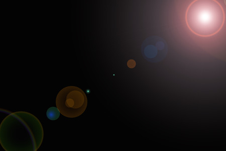 Sun light effect on the black color background ,Sun light illustration backgroundの写真素材