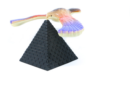 Pyramid model on the white backgroundの写真素材