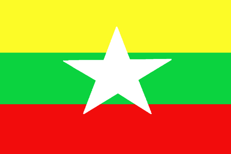 Myanmar flag ,3D Myanmar national flag illustration symbol, Burmaの写真素材