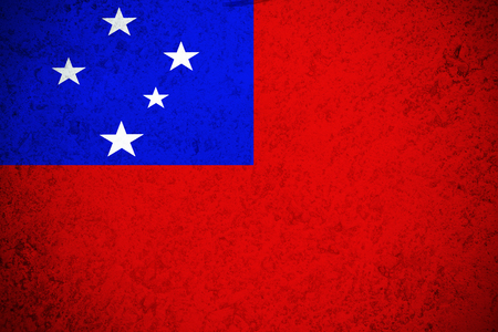 Samoa flag ,3D Independent State of Samoa flag illustration symbol.の写真素材