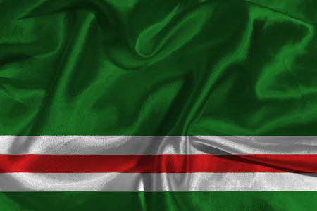 Chechen republic flag 3D illustration symbol.の写真素材