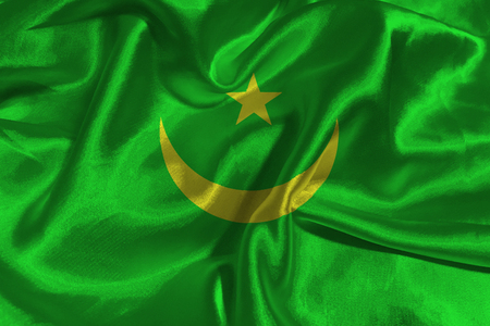 Mauritania national flag 3D illustration symbol. Mauritania flagの写真素材