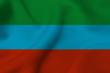 Dagestan republic flag 3D illustration symbol. Dagestan flag.の写真素材