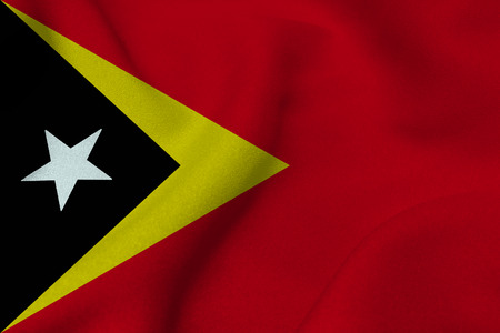 Timor Leste flag ,3D East Timor national flag 3D illustration symbolの写真素材