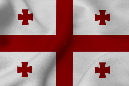 Georgia flag ,3D Georgia national flag 3D illustration symbol.の写真素材