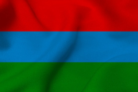 Karelia flag 3D illustration symbol. Coat of arms of Kareliaの写真素材