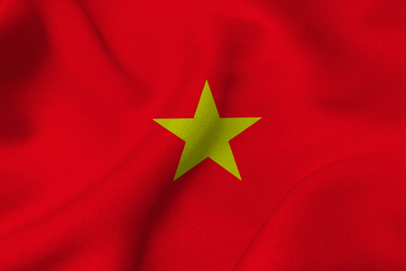 Vietnam flag ,Vietnam national flag 3D illustration symbol.の写真素材