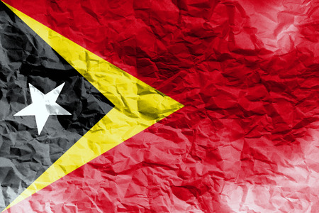 Timor Leste flag ,3D East Timor national flag 3D illustration symbolの写真素材