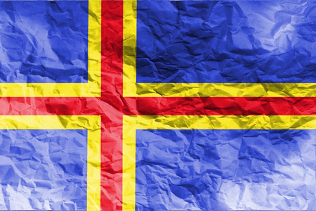 Aland national flag 3D illustration symbol. Aland flag backgroundの写真素材