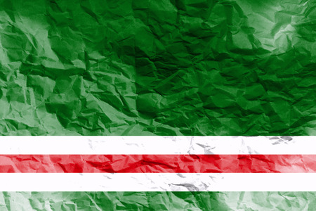 Chechen republic flag 3D illustration symbol.の写真素材