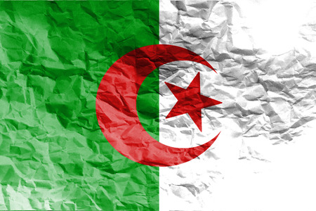 Algeria flag 3D illustration vertical bicolor symbol. Algeria flag backgroundの写真素材