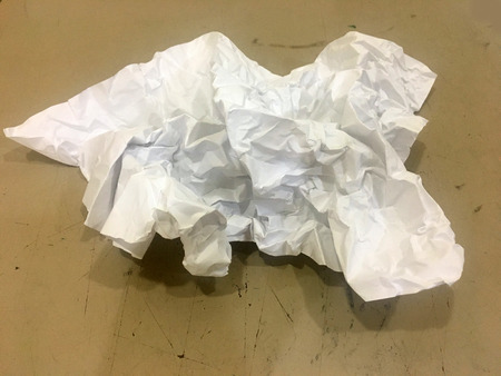 Crumple white paperの写真素材