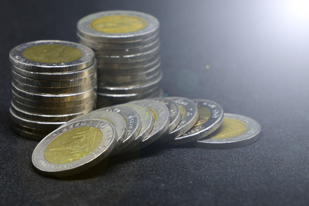 Thai coin money on the black backgroundの写真素材
