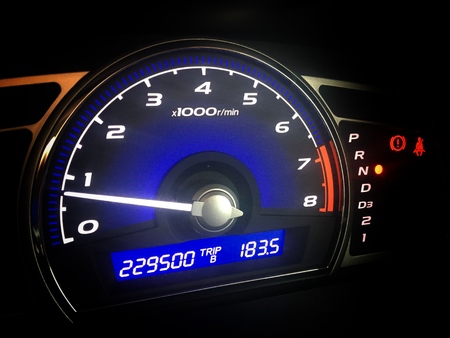 Mileage control display of the speed carの写真素材
