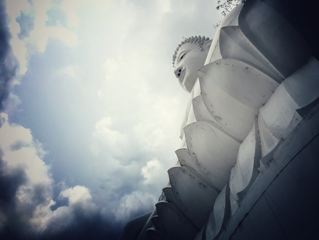 Thai white temple in Wat Thep Phithak Punnaram - Thailandの写真素材