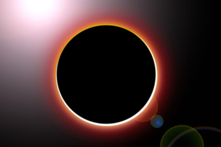 Solar eclipse of  illumination design backgroundの写真素材