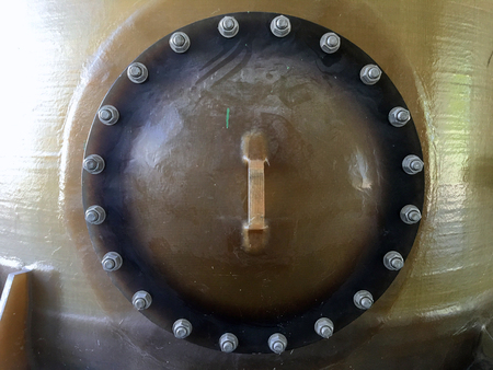 FRP lining main hole of solution tank.の写真素材