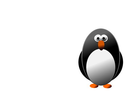 Penguin and family isolated on the white backgroundの写真素材