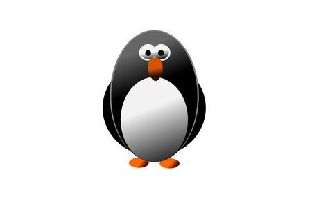 Penguin and family isolated on the white backgroundの写真素材