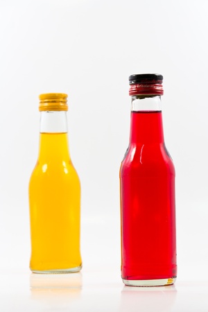 Blue bottle of water on white background.の写真素材