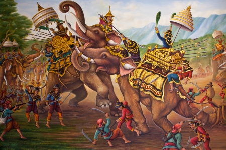 Murals in the history of Thailand のeditorial素材