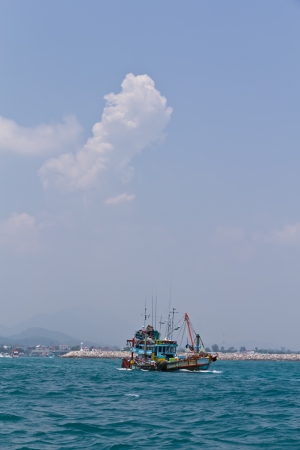 Thai fishing boat at sea   Pictures of boats のeditorial素材