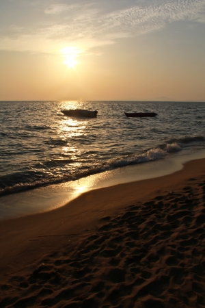 phuttaya beach in evening の写真素材
