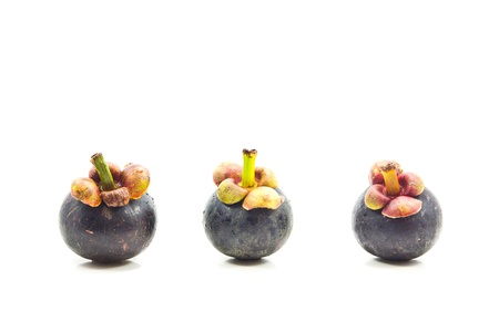 Mangosteen on white background の写真素材
