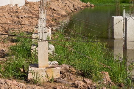 Bunting waterfront buildings の写真素材