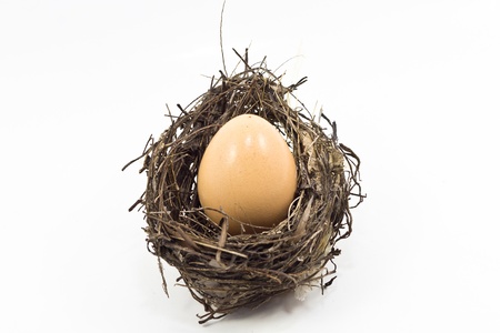 Eggs in the nest on isolated background
