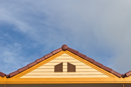 Roof and the sky overcast rain のeditorial素材